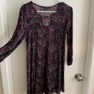 American Eagle Purple Paisley Dress w/ Cut Out